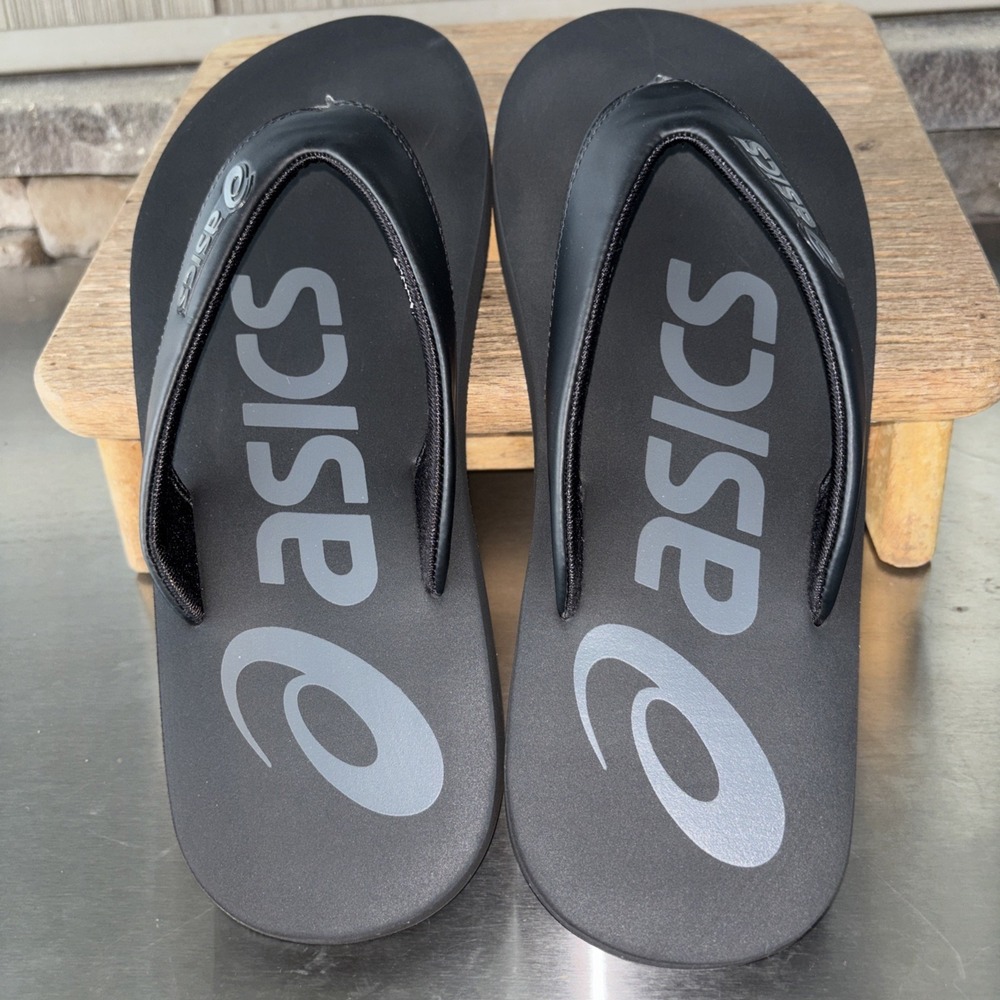 Asics Black Mens Size 11 Flip Flop Thongs Sandal 1173A009